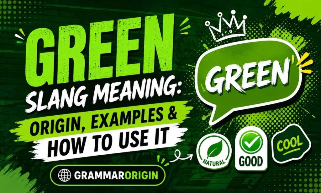 Green Slang Meaning origin examples and how to use it grammar guide by GrammarOrigin