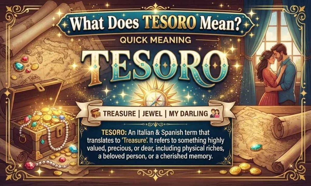 Quick meaning of Tesoro in Spanish and Italian
