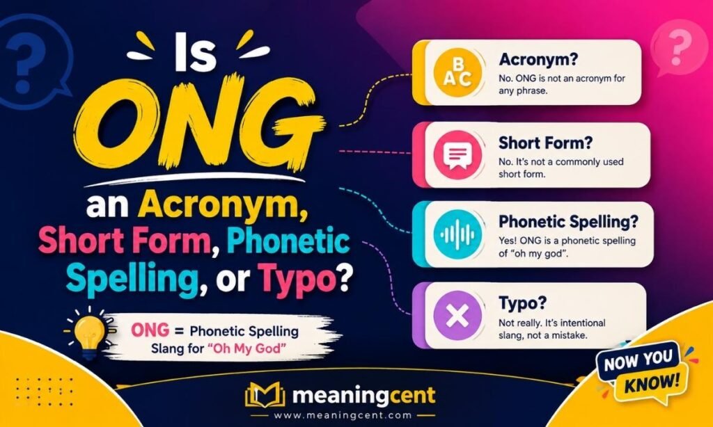 Is ONG an Acronym, Short Form, Phonetic Spelling, or Typo