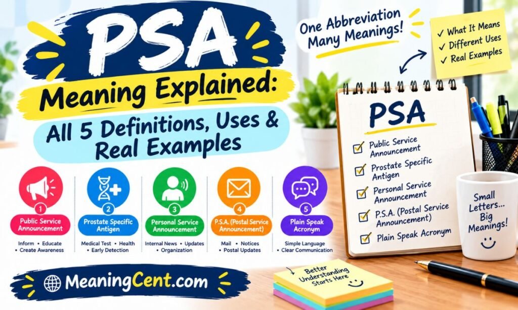 PSA Meaning Explained All 5 Definitions Uses & Real Examples