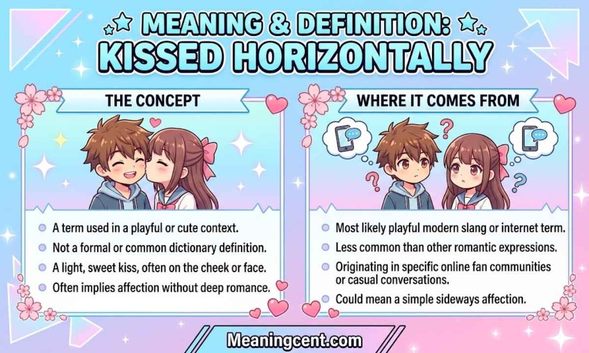 Meaning & Definition of Kissed Horizontally