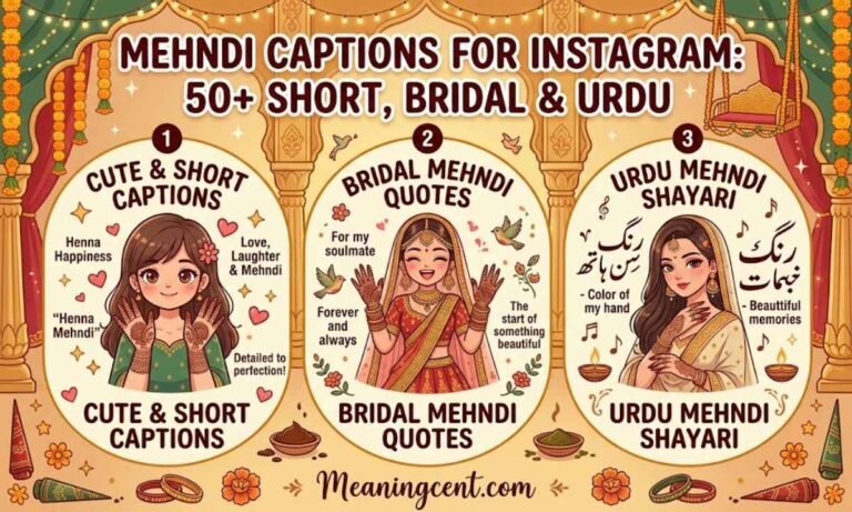 Mehndi Captions for Instagram_ NN+ Short Bridal & Urdu