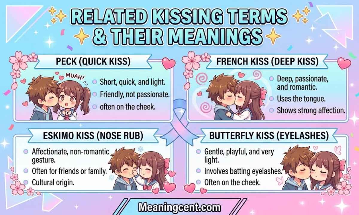 Related Kissing Terms and Their Meanings